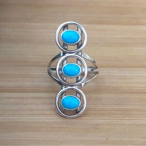$76 Running Bear Navajo Estate Ring  Sterling Silver Marked RB 925 Size 9 & 1/2